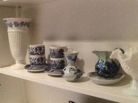 Blue and white dish assortment 