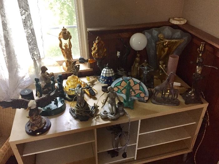100's of vintage lamps and sculptures