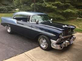 1956 Chevrolet Bel Air Coupe-2 Toned Blue-new 350 engine with 200 miles-New disc brakes-New Tires