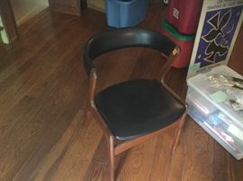 Mid Century Teak and Leather Side Chair