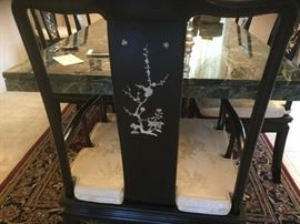 Mother of Pearl Inlay on Dining Chairs