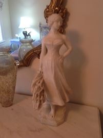 Italian alabaster statue, 25" signed L. Rosin (Loredano Rosin, listed artist)