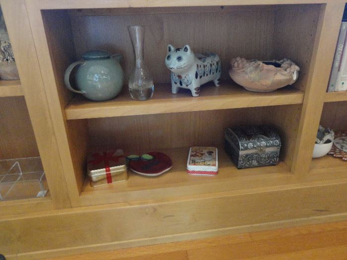 Teapot, ceramics, boxes, vase, etc.
