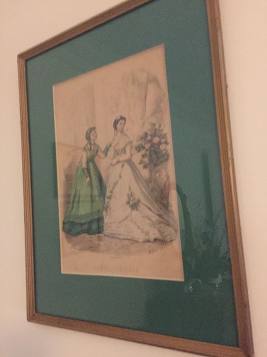 so many 19th century framed fashion prints