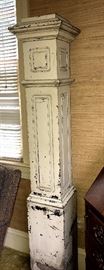 Pine Newel Post (painted white) believed to have come out of the Henry Reichard home in Hickory, NC built in 1911.