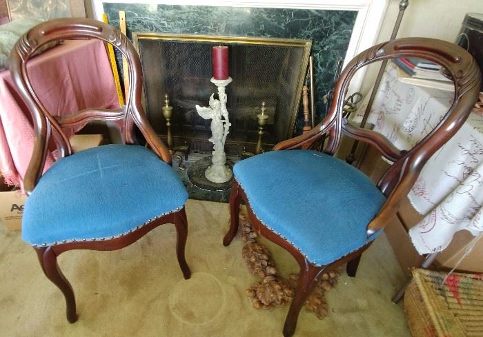 antique chair pair     LIVING ROOM