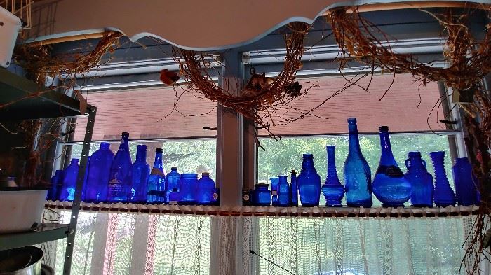 colbalt blue glass collection     KITCHEN