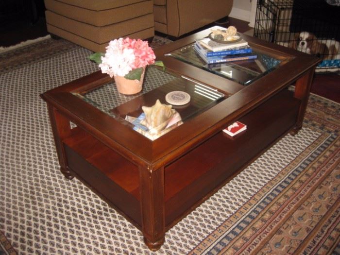 Beveled glass coffee table