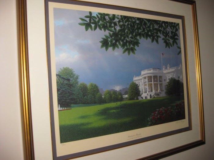 Paul Sawyer signed and numbered print of the white house