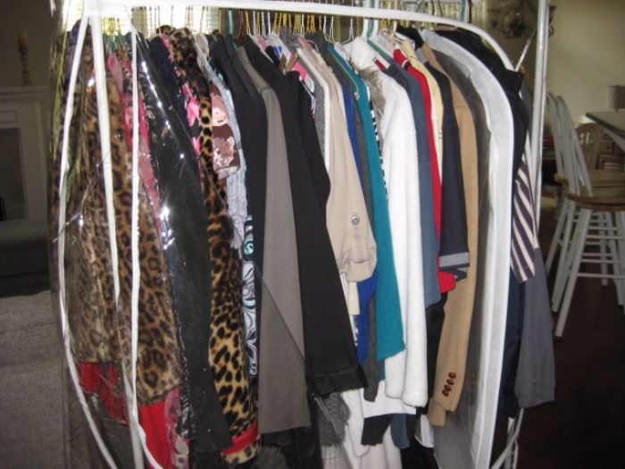 Women's and men's clothing, shoes, jackets, suits, outerware, etc