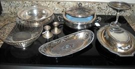 Sterling and silver plate.