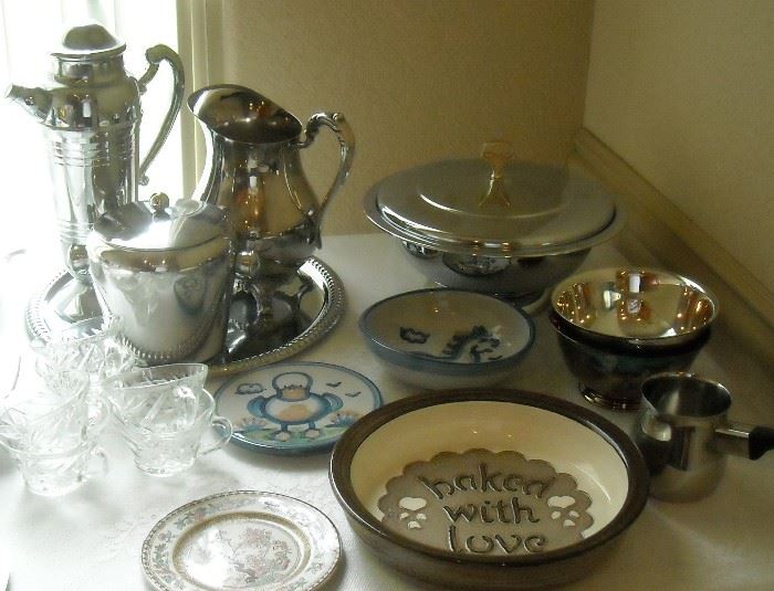 The lady of the house was an avid bridge player and has many wonderful serving accessories.