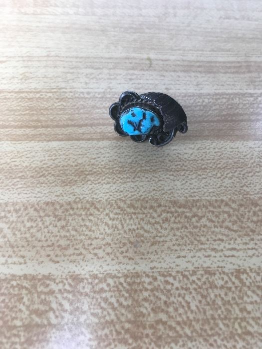 Sterling and turquoise tie tack
