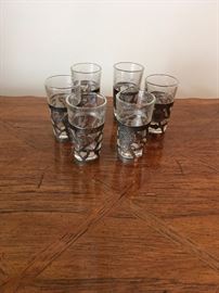Sterling cased cordial glasses