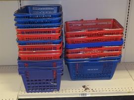 Double Handled Grocery Hand Baskets, Multiple Sizes, Qty 17