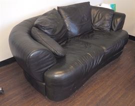 Leatherette 2 Cushion Love Seat, 75"W