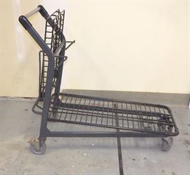 VersaCart Systems Flat Bed Cart With Collapsible Top Tray, Qty 5