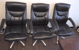 Grand Orient Furniture Co. Leather Style Executive Office Chairs Qty 3