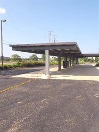 Car Port / Canopy, 10'H x 141'L, Approx 20'W Parking Canopy, 21' Drive Lane Overhang To Building, Lighting, Guttering