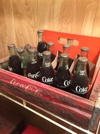 Antique Coke crate and bottles