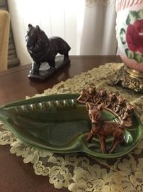 Vintage ashtray with deer fiqurines 