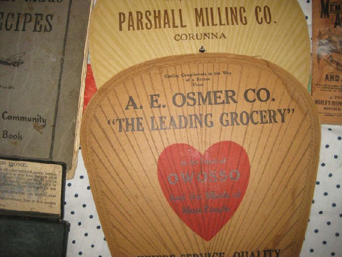 Owosso & Corunna advertising fans....Parshall Milling has broken handle