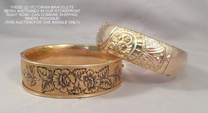 We are currently offering (2) Victorian Gold-Filled Bangle Bracelets