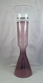 ULTRA RARE 1959 Wayne Husted for Blenko #5915 Double Sided Vase and Candle Holder in Lilac and Clear Coloration