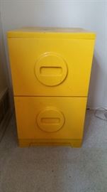 Vintage Akro-Mils Yellow Plastic Filing Cabinet Pop Art Space Age Midcentury