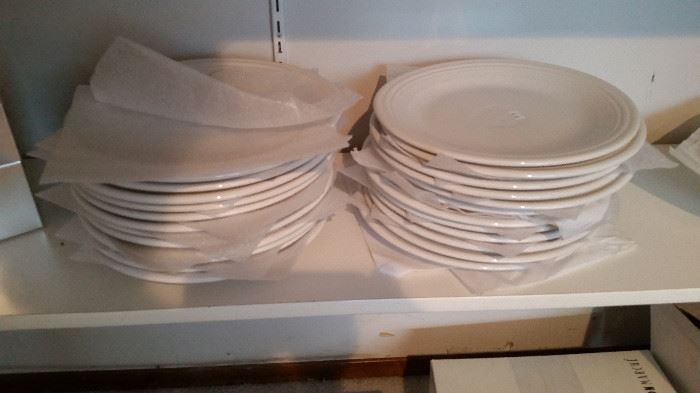 White Fiestaware dinner plates