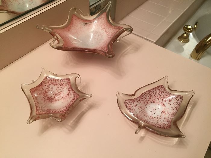 hand-blown glass bowls