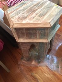 distressed Indonesian table/multi colored