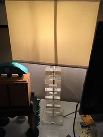 lucite set of lamps