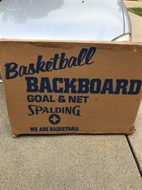 New basketball backboard, net and goal