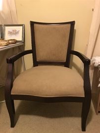 Brown faux suede chair