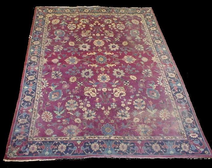 Distressed Persian Tabriz carpet