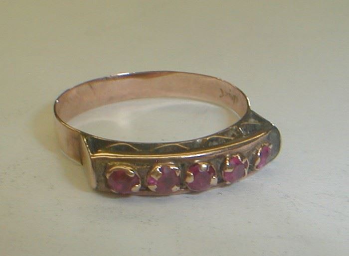 14k rosegold pink sapphire ring