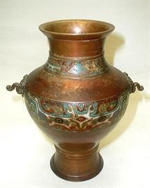 champlave' vase