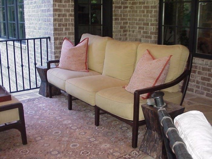 Outdoor sofa and rug