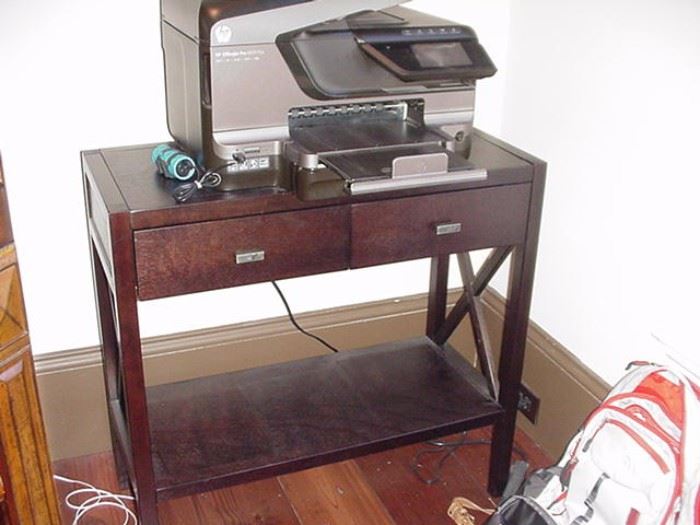 Printer table, two drawer, shelf below