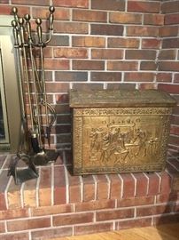 Brass kindling box