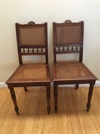 Antique cane seat/back chairs