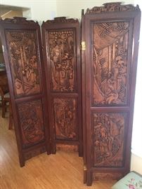 Carved Oriental screen