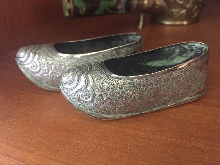 Chinese silver slippers