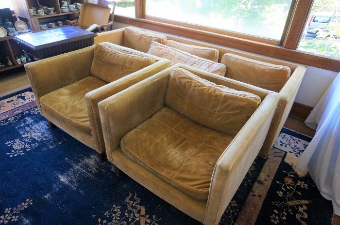 Two cube chairs and a cube couch by "Directional by Design"  Designed by Harvey Probber or Milo Baughman.  Excellent structure needs upholstering