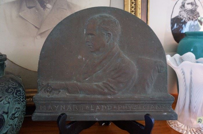 1935 Signed bronze plaque by his wife Anna Coleman Ladd