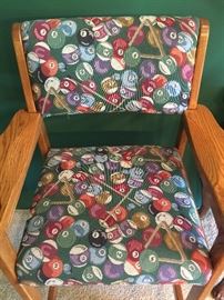 4 billiard themed bar stools great for a bar or game room