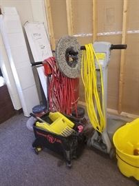 janitorial supplies buckets, polishers, chemicals