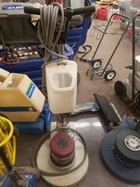 dolly, polishers, brushes, electrical cords, etc.