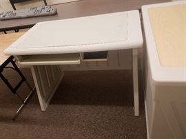 computer desk with room for printer and lighting attachments.  Lots to choose from enough to outfit and entire office